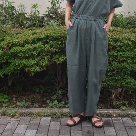 doux bleu コットンリネンワイドコクーンパンツ
