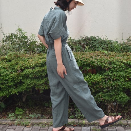 doux bleu コットンリネンワイドコクーンパンツ