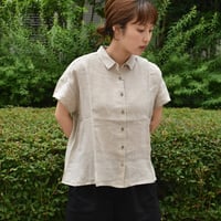 OUVERT ファナージュリネンフレンチスリーブシャツブラウス