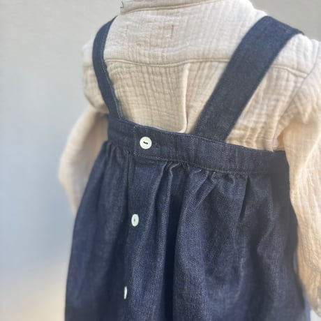tita デニムロングエプロンワンピース  kids