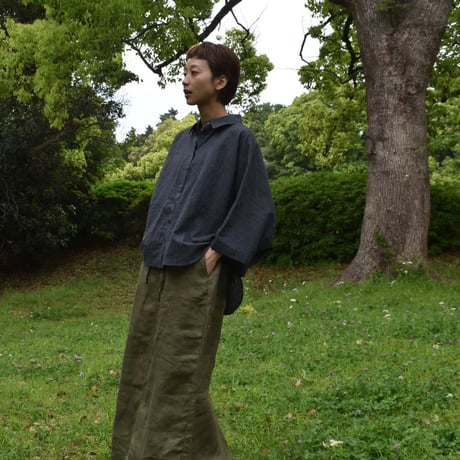 asabito ツイルリネンワークサロペットスカート