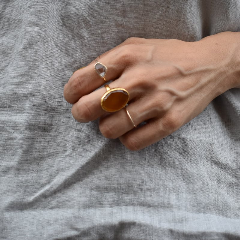 オーバルストーンリング brass M / L | pivoine オーバルストーンリング brass M / L | pivoine