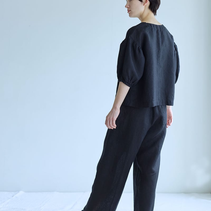 fog linen work エライザ トップ ブラック | pivoine