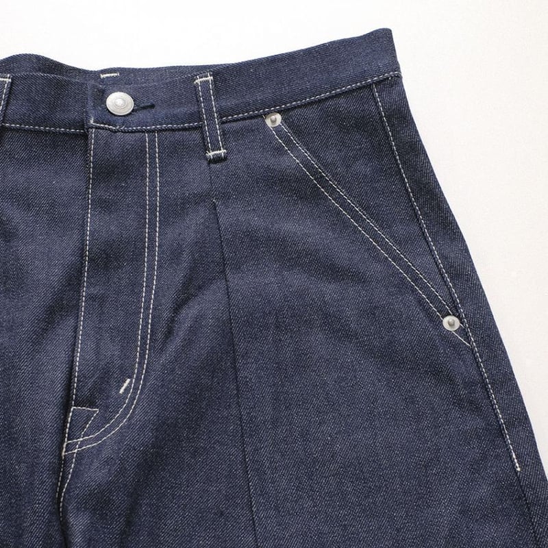 LAITERIE セルヴィッジデニム ワイドタックパンツ | pivoine