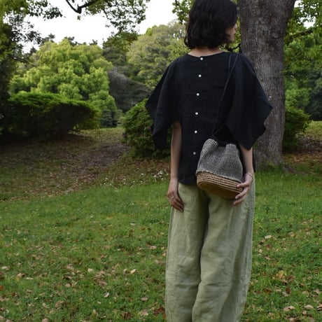 asabito リネンハンキースリーブシャツ