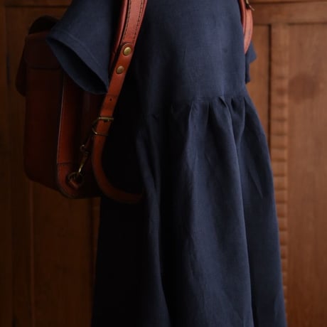 tita リネンボレロ付きワンピース ツイルネイビー kids