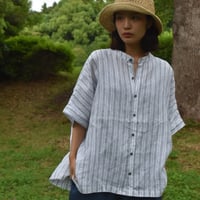 nuu バンドカラー半袖シャツ men’s