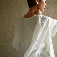asabito リネンハンキースリーブシャツ
