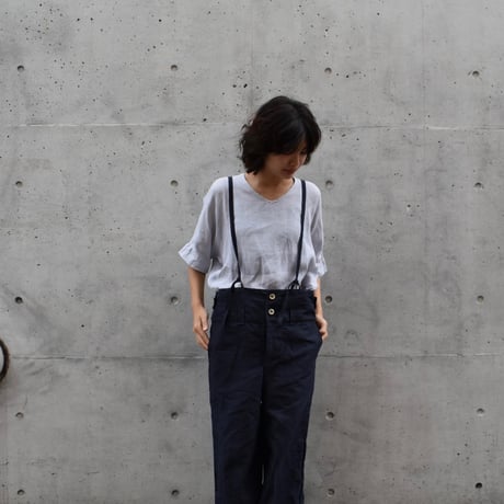 tabrikネイビー ベルベット サロペット tabrikネイビー ベルベット サロペット