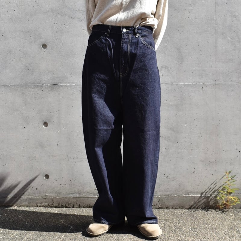 tumugu 12ozヴィンテージデニムワイドパンツ | pivoine