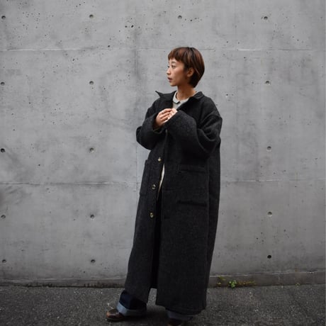 tita ウールIラインスタンドカラーコート　コーデュロイ襟