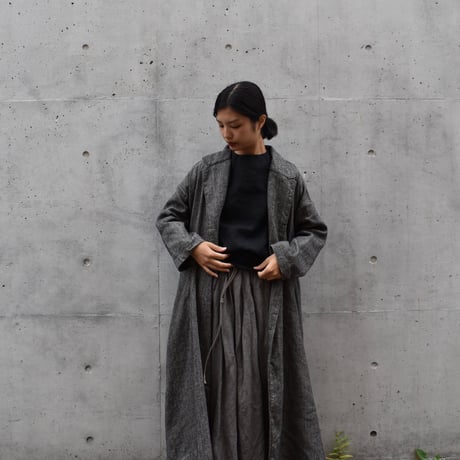 tita ウールリネンラップコート