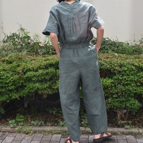 doux bleu コットンリネンワイドコクーンパンツ