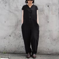 asabito Vネックフレンチジャンプスーツ