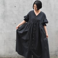 PARIS DE AOUNE コットンギャザースリーブワンピース