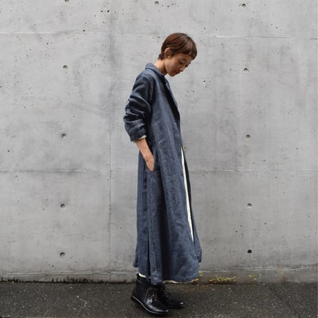 asabito リネンウールテーラーカラーコート