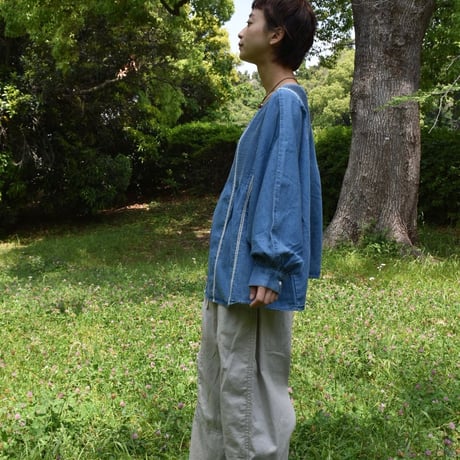 T_Tree デニムピンタックブラウス