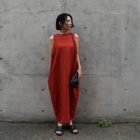 asabito 麻人★ハイネック　コクーン　リネン　シャツ　ワンピース 新品未使用】asabito 麻人 ハイネックコクーンリネンシャツ