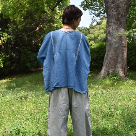 T_Tree デニムピンタックブラウス