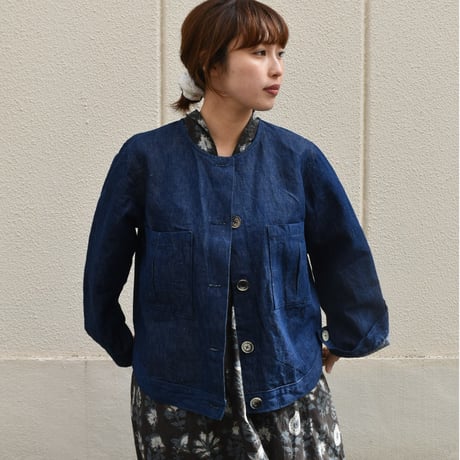 tita コットンリネンデニムブルゾン