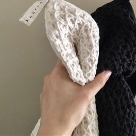 kontex  コットンリネンワッフルタオル　L