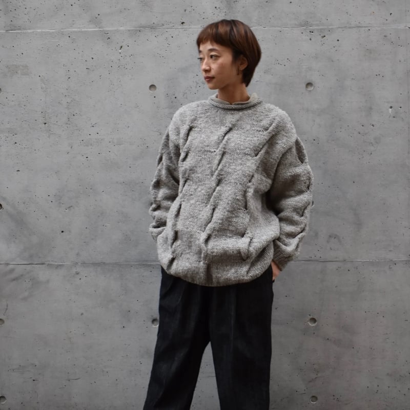 IENA 手編みケーブル　プルオーバー Hands of creation ローゲージニット手編みBIGケーブルプルオーバー