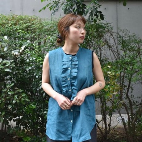 tita リネンフロントフリルブラウス