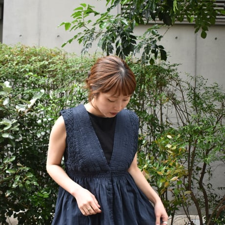 doux bleu コットンボイルスモッキングベスト