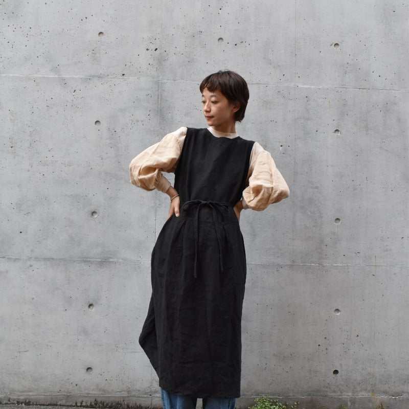 新品未使用＊希少品＊slowly but surely＊リネン2way割烹着 新品未使用＊希少品＊slowly but surely＊リネン2way割烹着 and