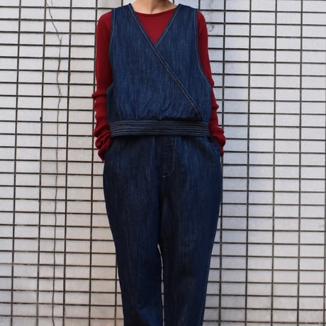 LAITERIE  10oz綿麻デニムテーパードパンツ