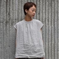 DIARIES コットンリネンスタンドネックブラウス