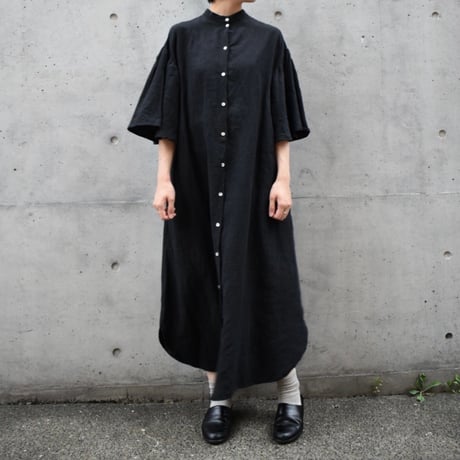 tita  天日干しリネンフリル袖ワンピース