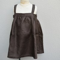 tita ツイルリネンロングエプロンワンピース  kids