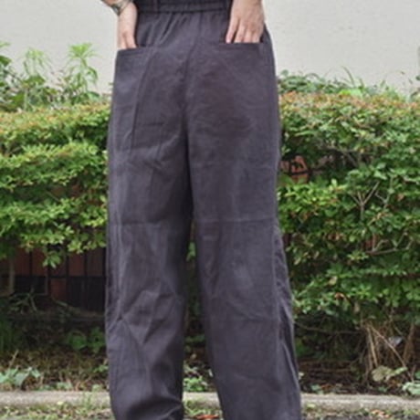 doux bleu コットンリネンワイドコクーンパンツ
