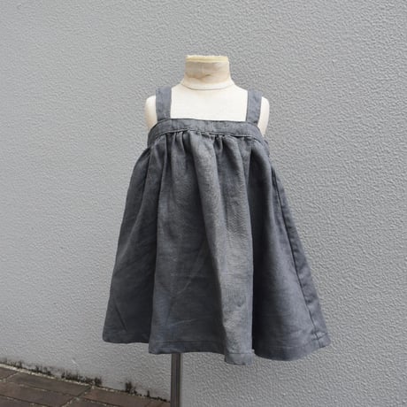 tita リネンロングエプロンワンピース kids