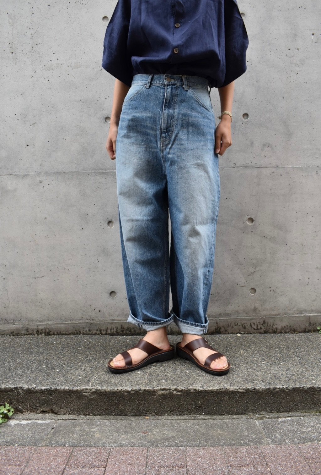 tumugu 12ozヴィンテージデニムワイドパンツ | pivoine