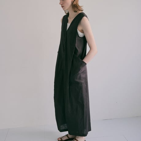 doux bleu コットンリネンサロペット