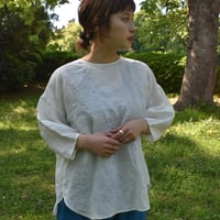 nous rendent heureux　60リネンゴバレルスリーブ6分袖ブラウス