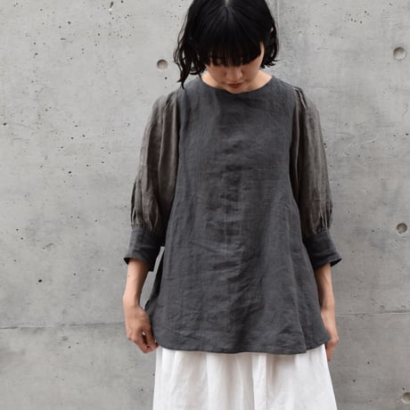 asabito  タック七分袖ブラウス