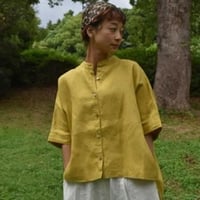 nuu バンドカラー半袖シャツ