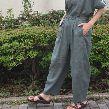 doux bleu コットンリネンワイドコクーンパンツ