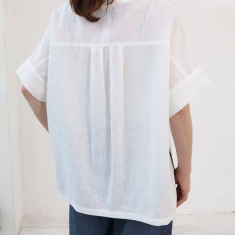 doux bleu コットンリネンスキッパーシャツ