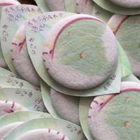 オオミズアオの羽化　起毛缶バッジ