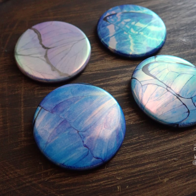 モルフォ蝶 オーロラにきらめく缶バッジ | お拾いもの