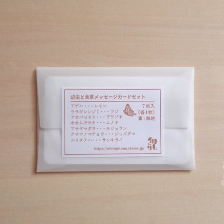 メッセージカードセット　幼虫と食草