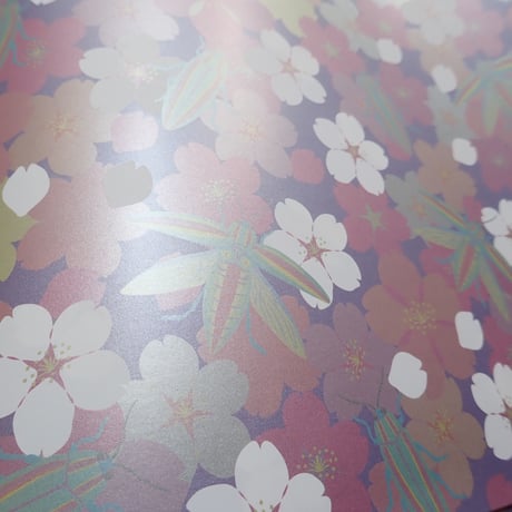 桜とタマムシ　包み紙（A４サイズ）