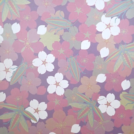 桜とタマムシ　包み紙（A４サイズ）