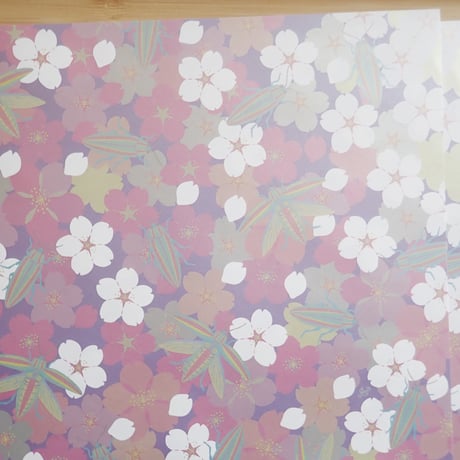 桜とタマムシ　包み紙（A４サイズ）