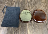 緑端渓　双瓜硯　4インチ