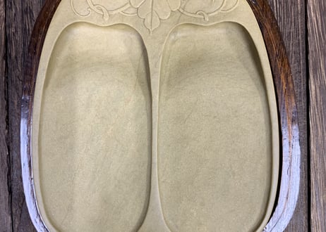 緑端渓　双瓜硯　5インチ